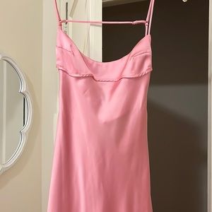 Zara Pink Satin Maxi Dress
